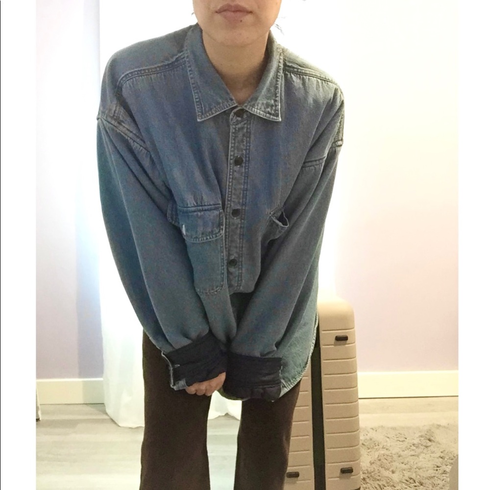 Denim Shacket Fleece Lined XL (Vintage Item)